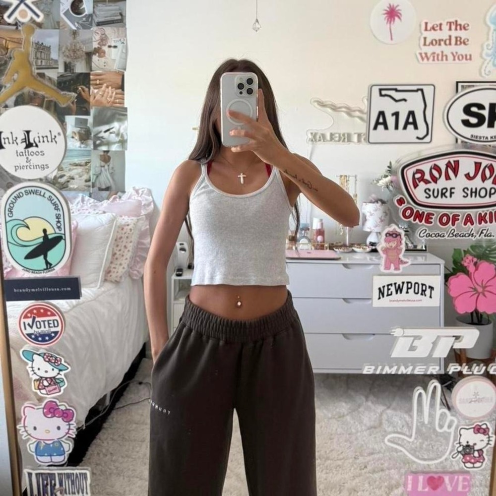 brown young la her‎ star sweatpants